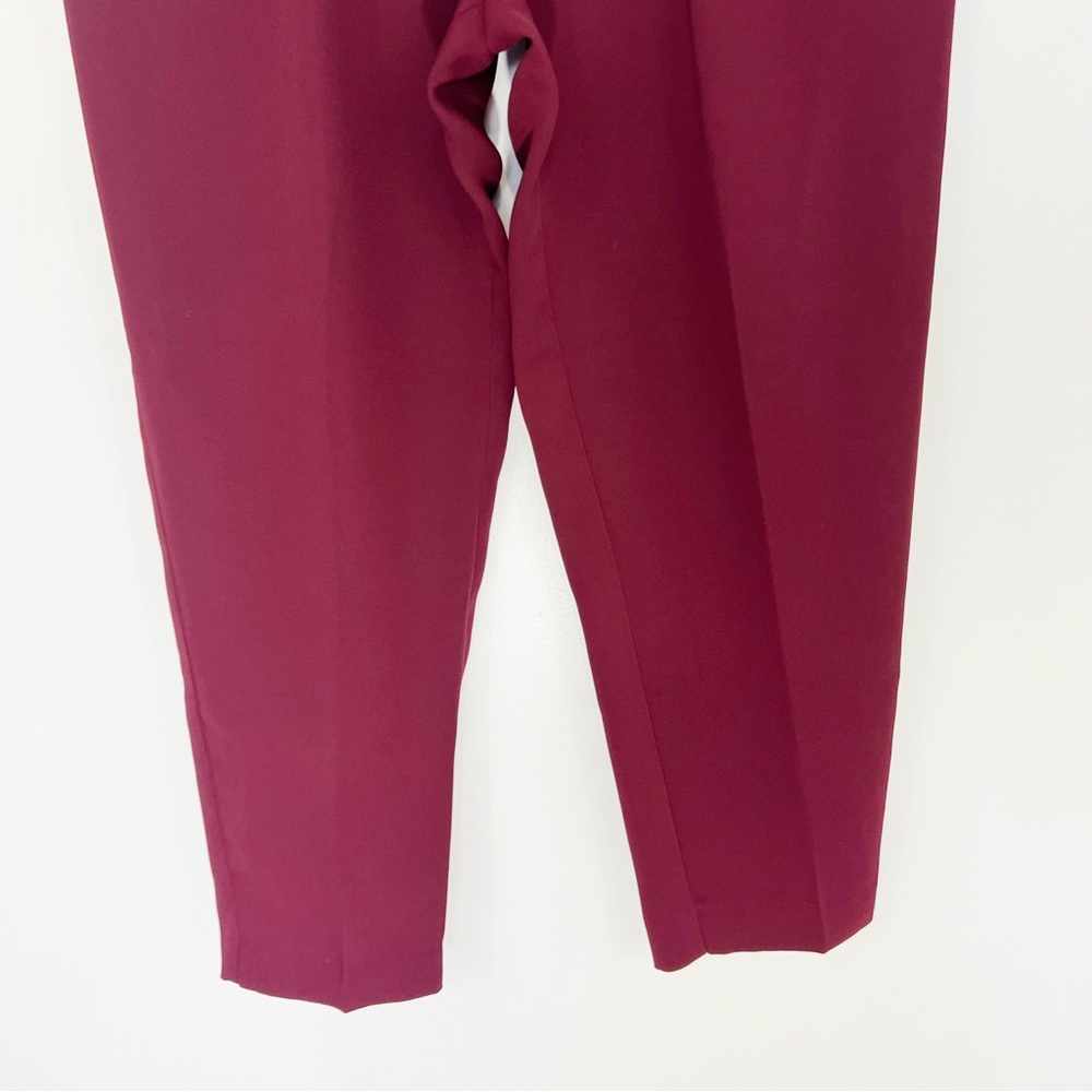 Anthropologie Sasha Button Fly Tapered Trouser in Wine Size 6 - Picture 4 of 10